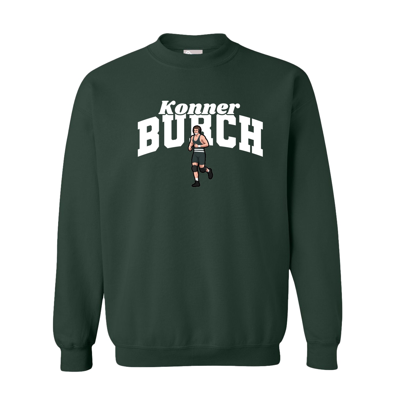 Fleece Crew — Signature Arch in Green
