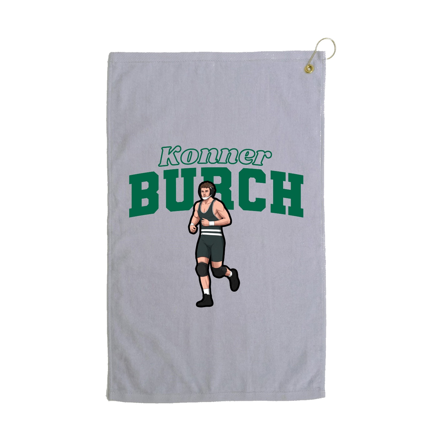 Golf Towel — Name Arch in Grey