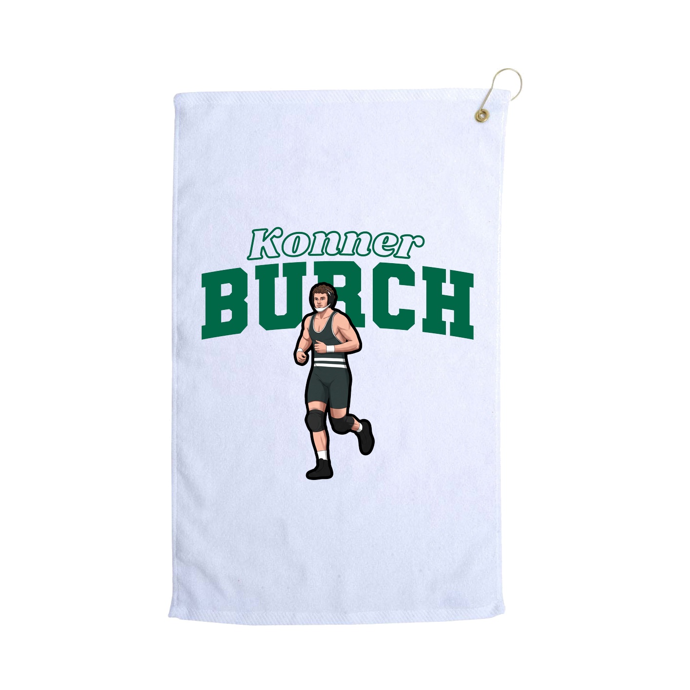 Golf Towel — Name Arch in White