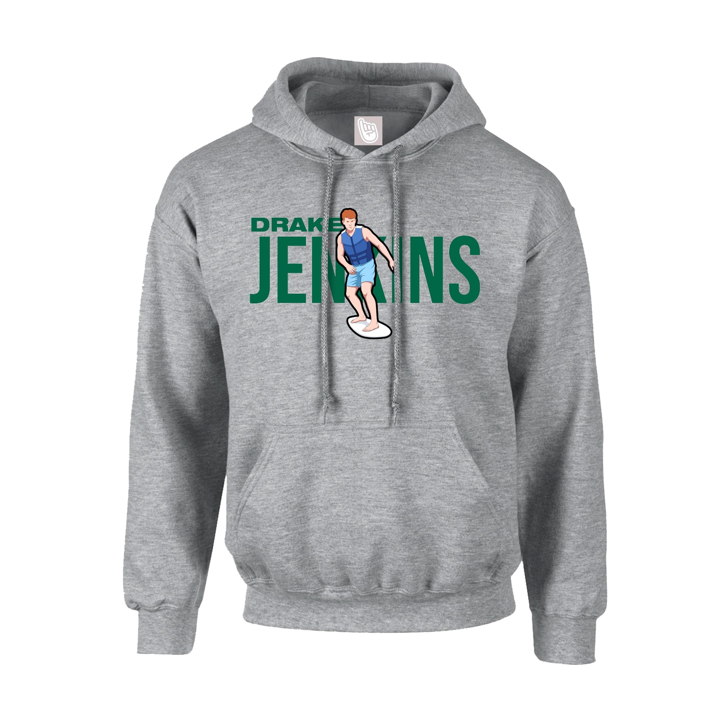 Youth Hoodie — Player Name in Grey