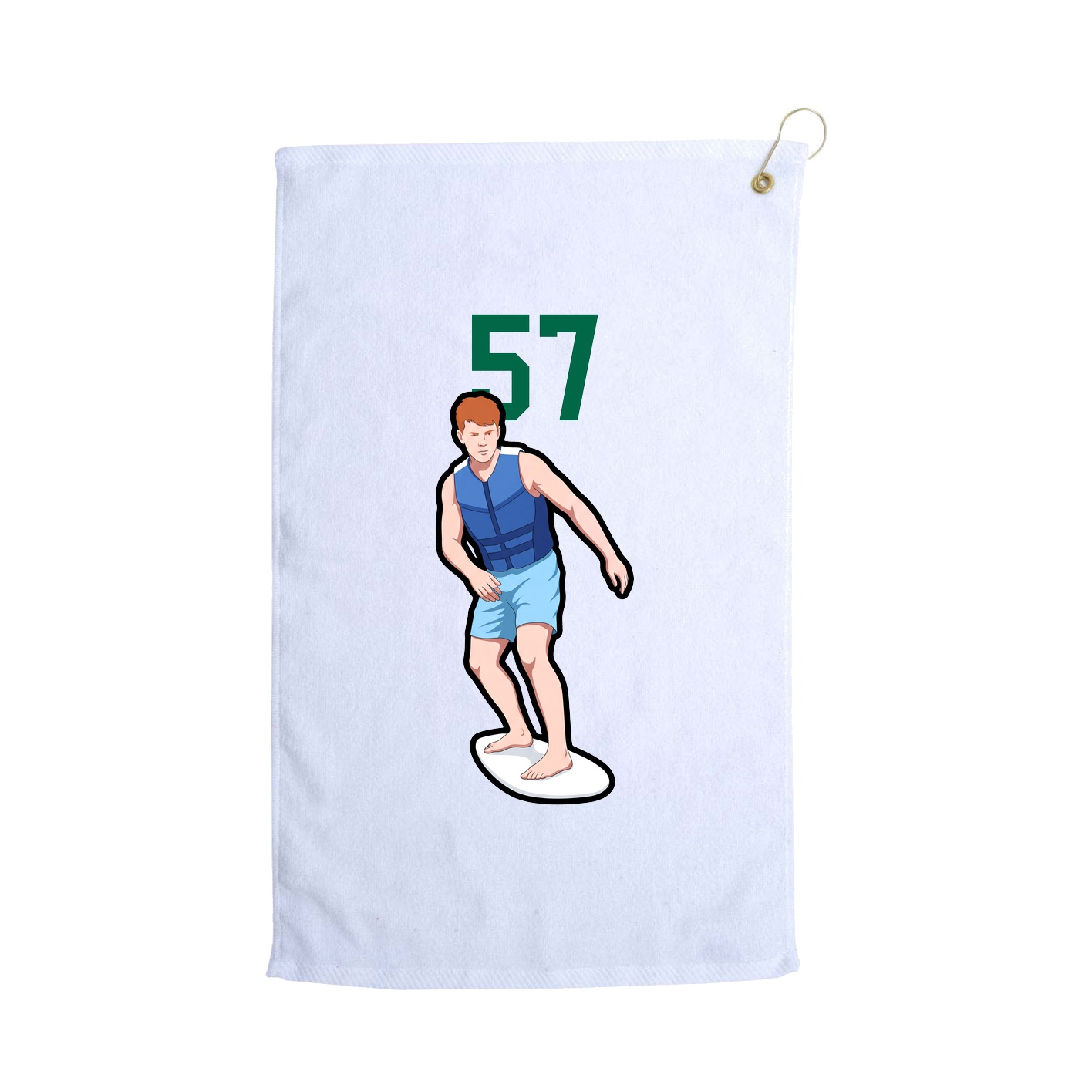 Golf Towel — Number Top in White