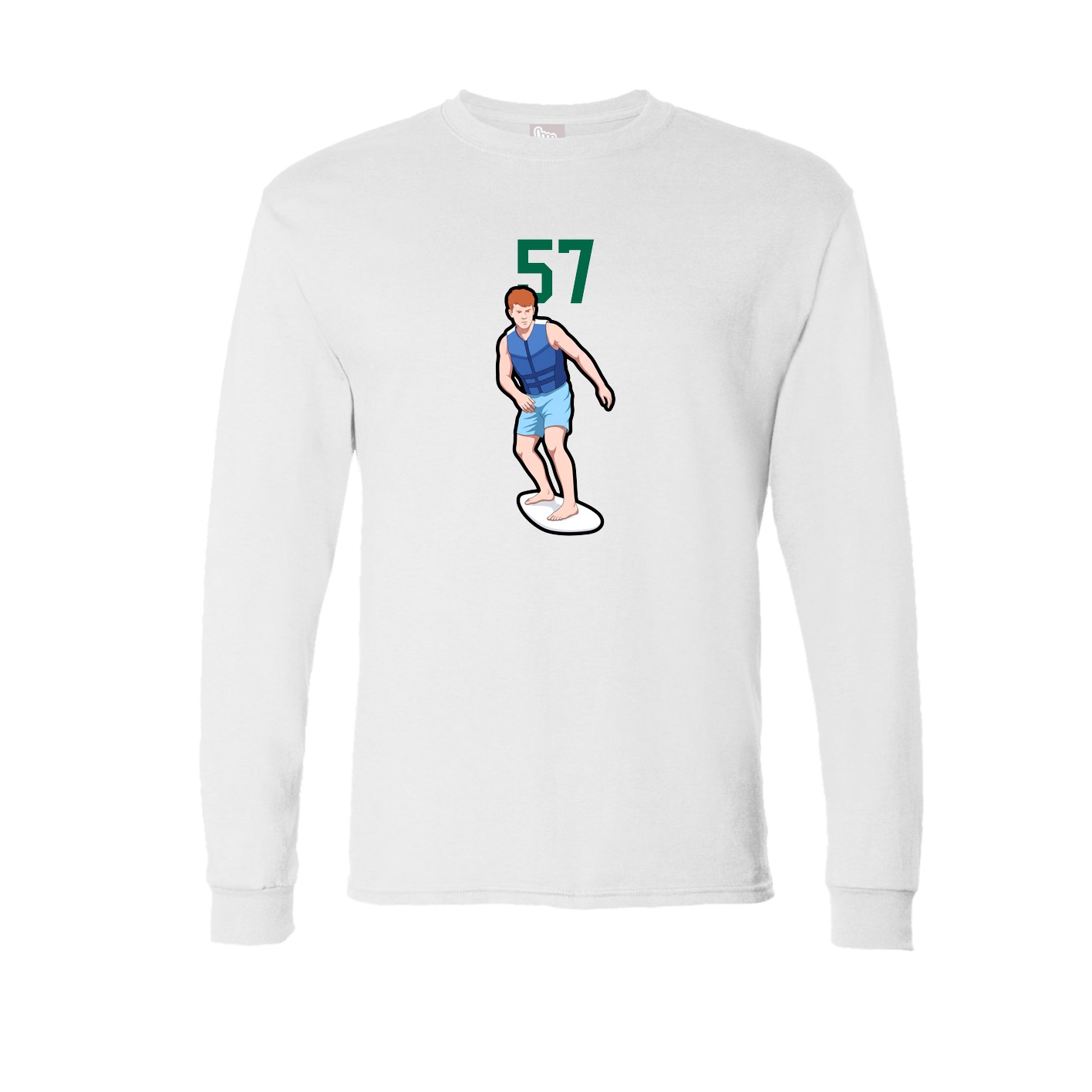Long Sleeve Tee — Number Top in White