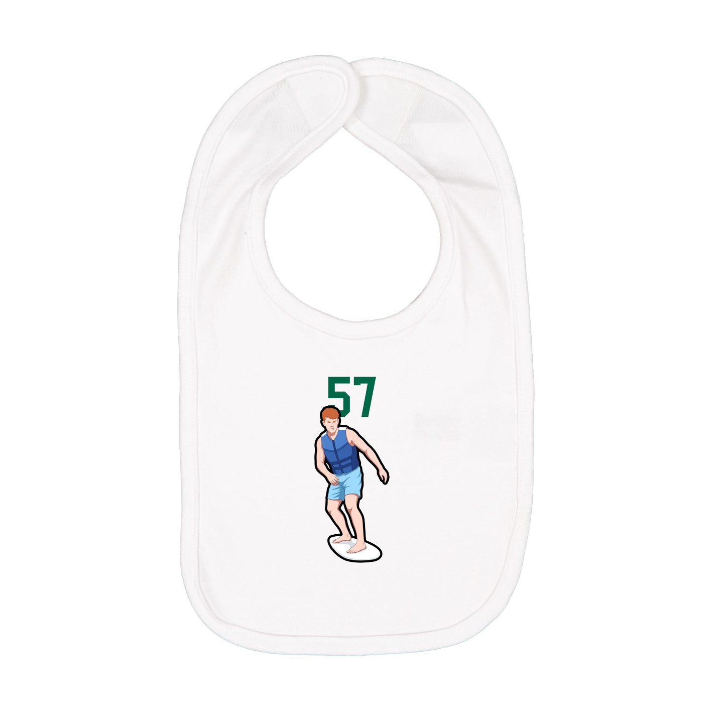 Infant Bib — Number Top in White
