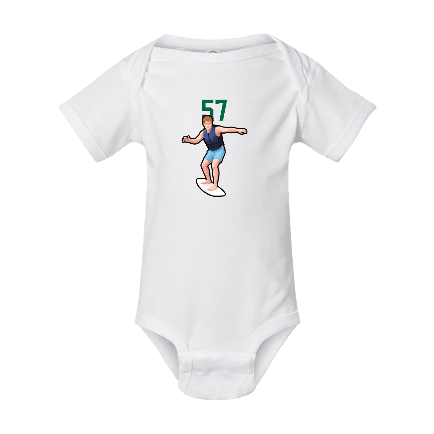 Baby Onesie — Number Top in White