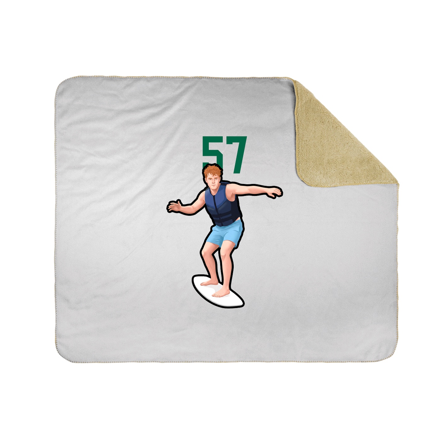Throw Blanket — Number Top in White