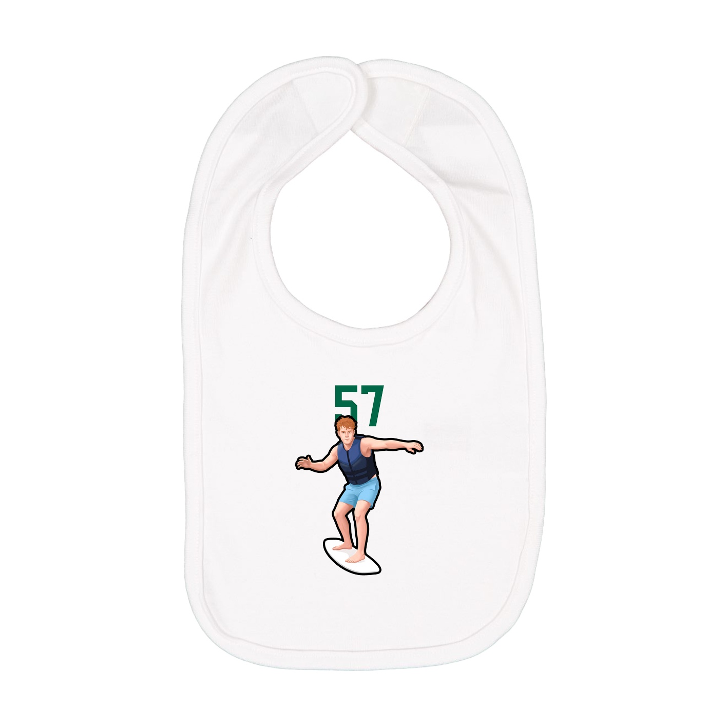 Infant Bib — Number Top in White