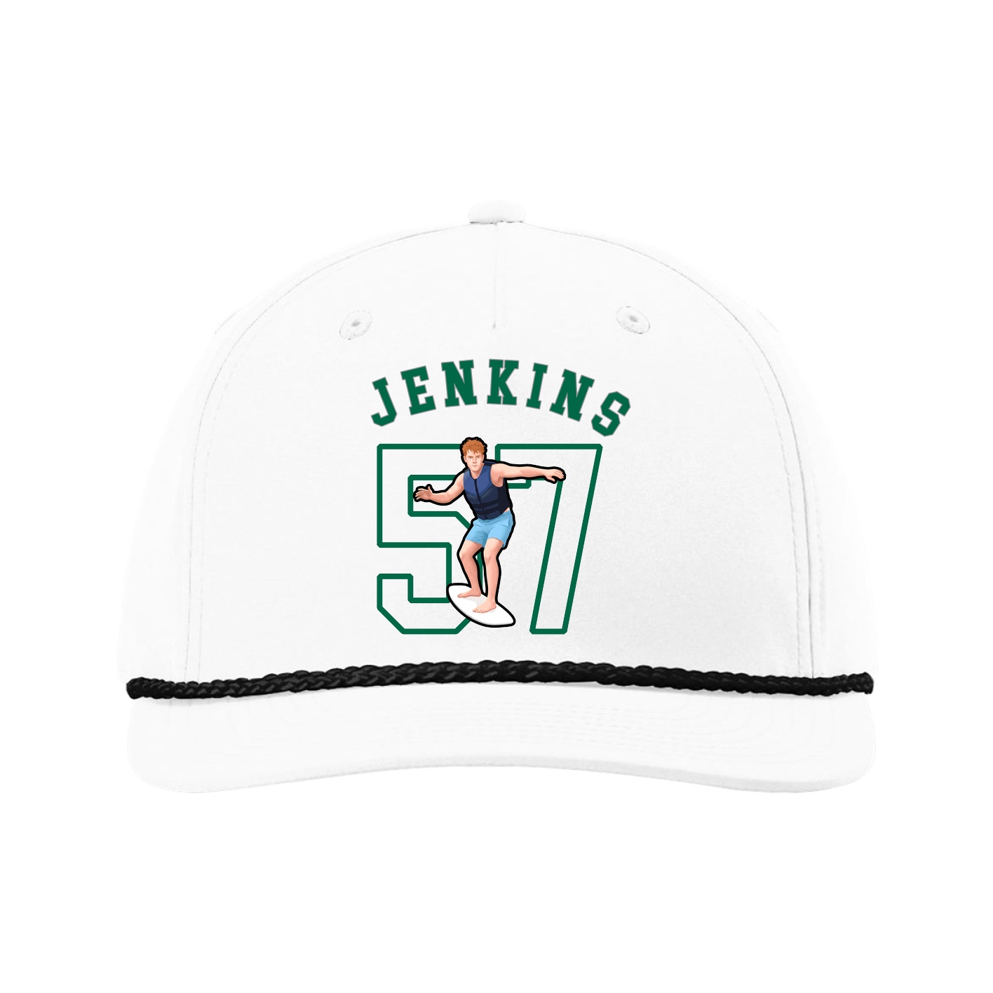 Five-Panel Classic Rope Cap — Shirsey Arch in White