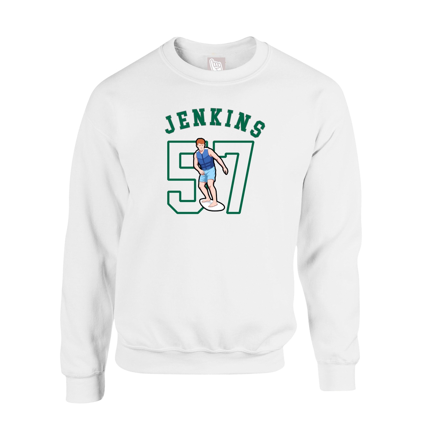 Fleece Crew — Shirsey Arch in White