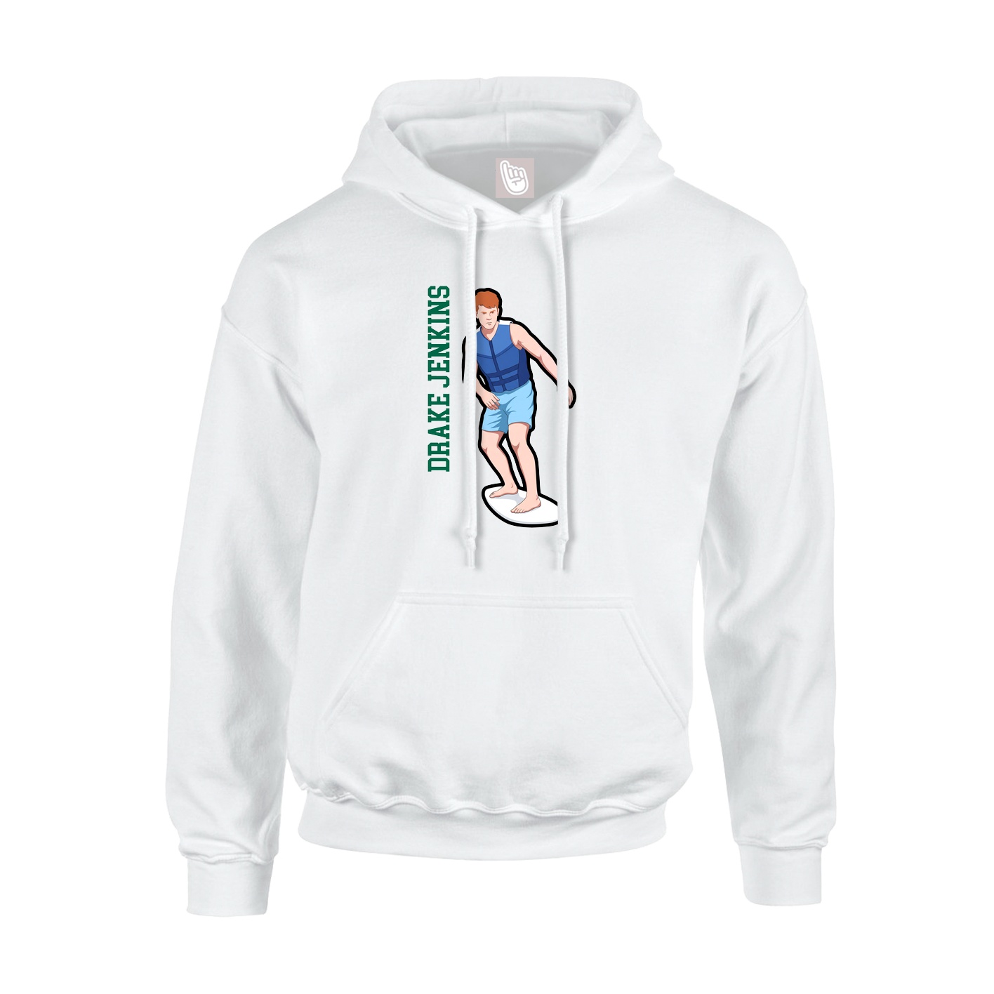 Youth Hoodie — Name Vertical in White