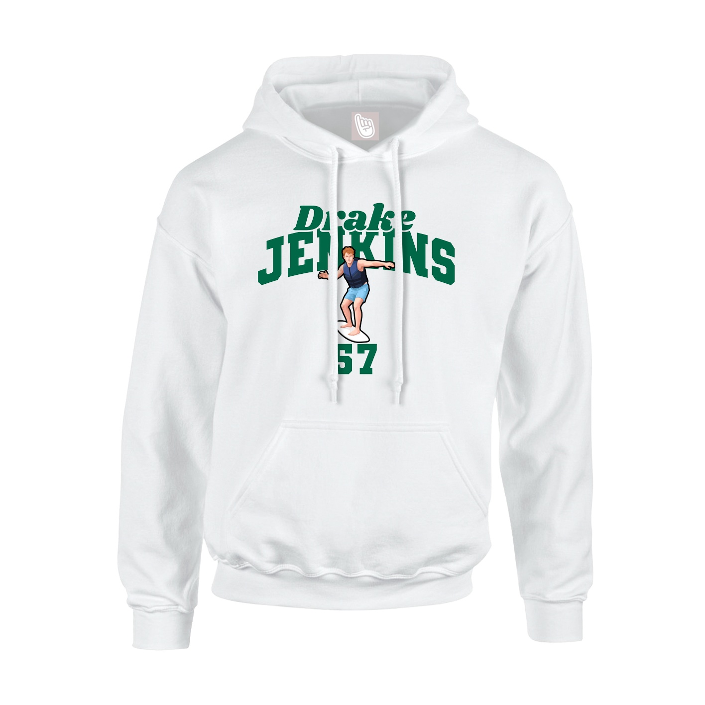 Youth Hoodie — Signature Arch in White