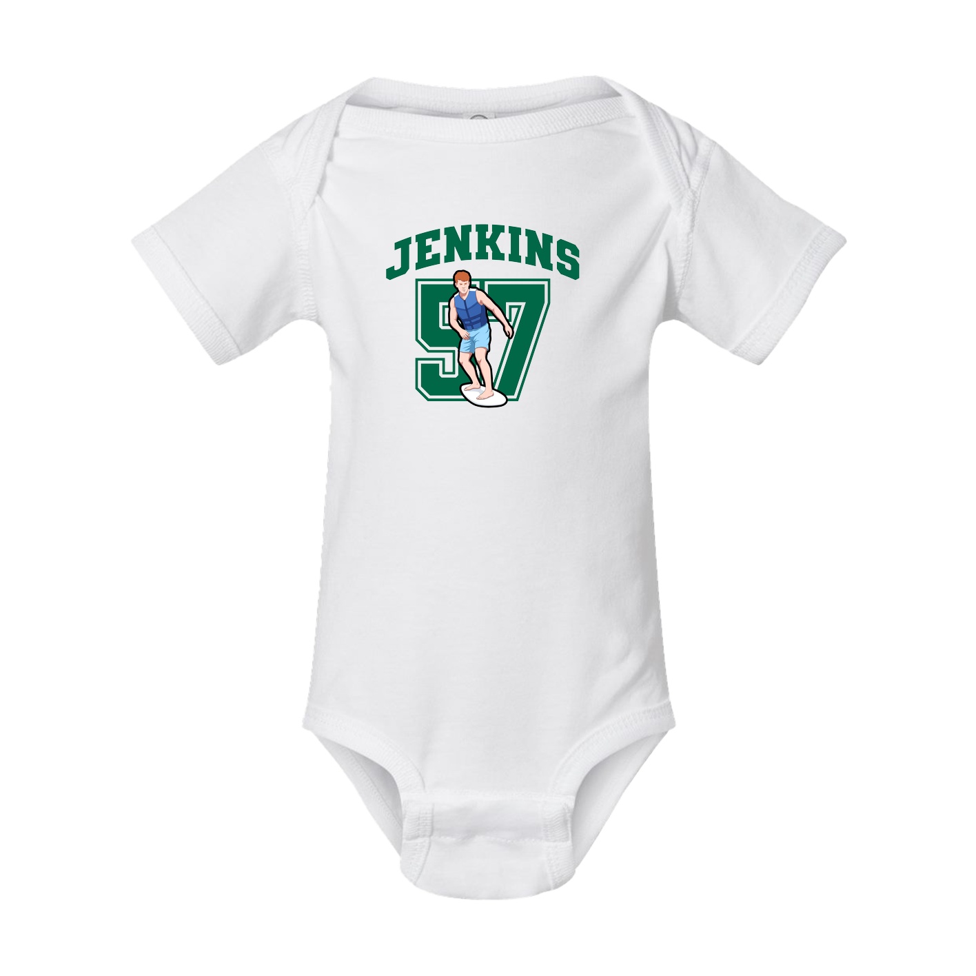 Baby Onesie — Number in White