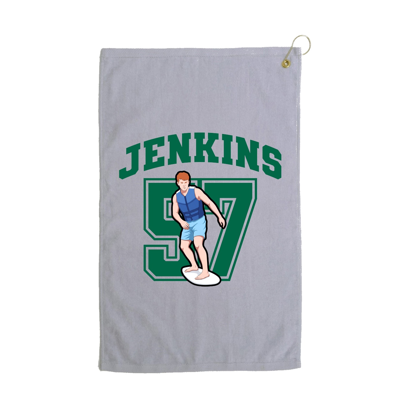 Golf Towel — Number in Grey