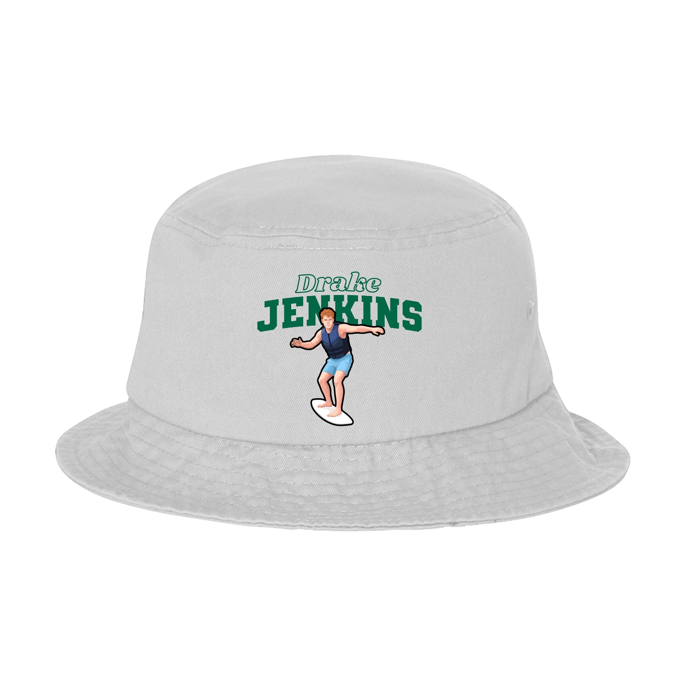 Bucket Cap — Name Arch in White