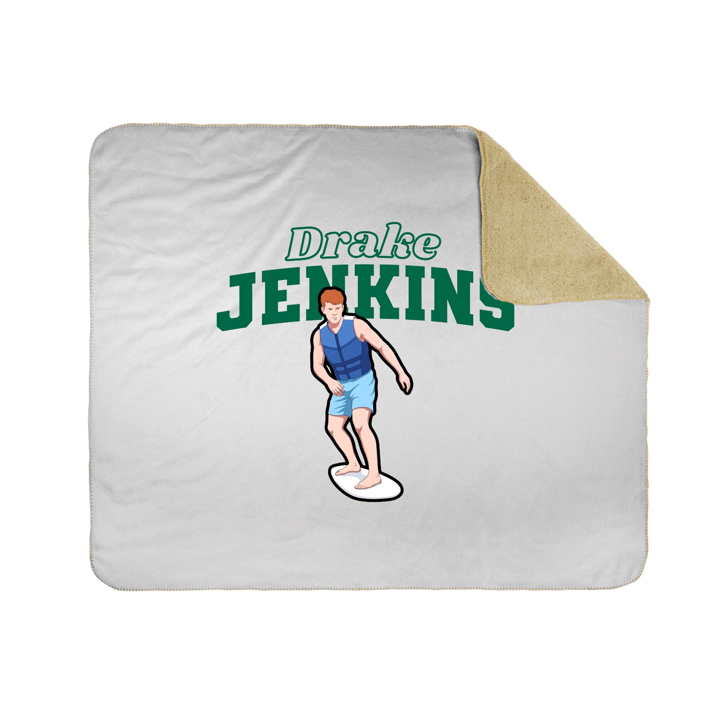 Throw Blanket — Name Arch in White