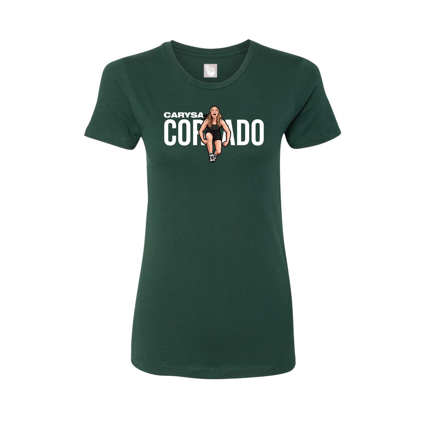 Fitted Women's Tee — Player Name in Green