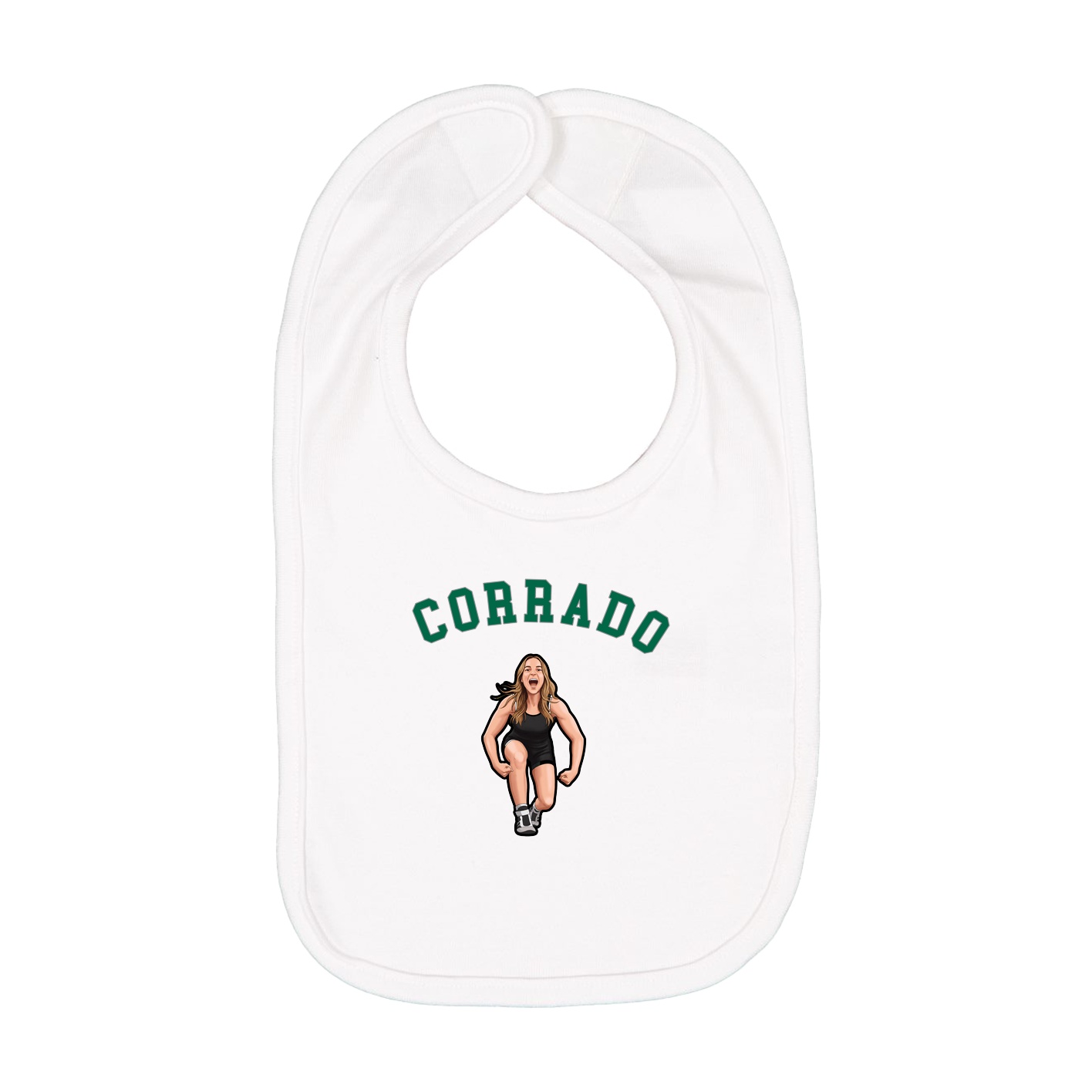 Infant Bib — Shirsey Arch in White