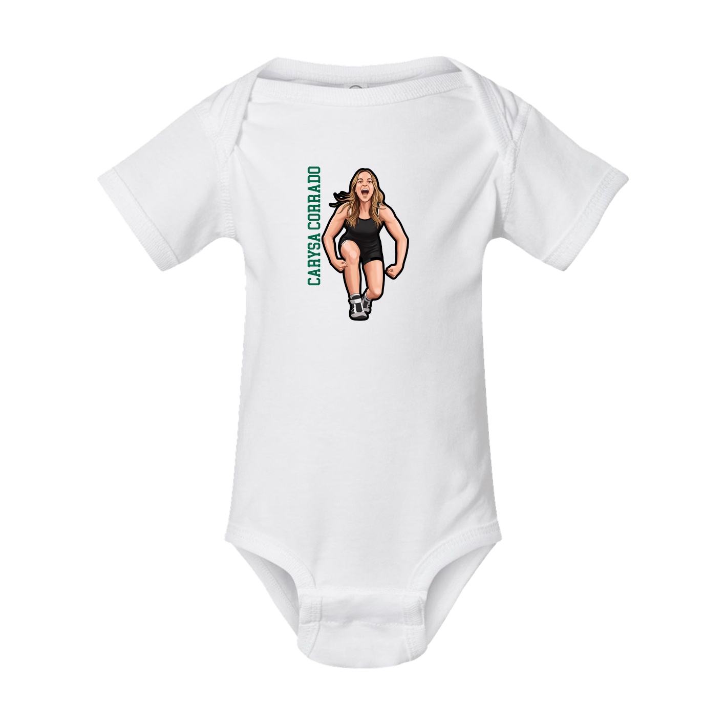 Baby Onesie — Name Vertical in White