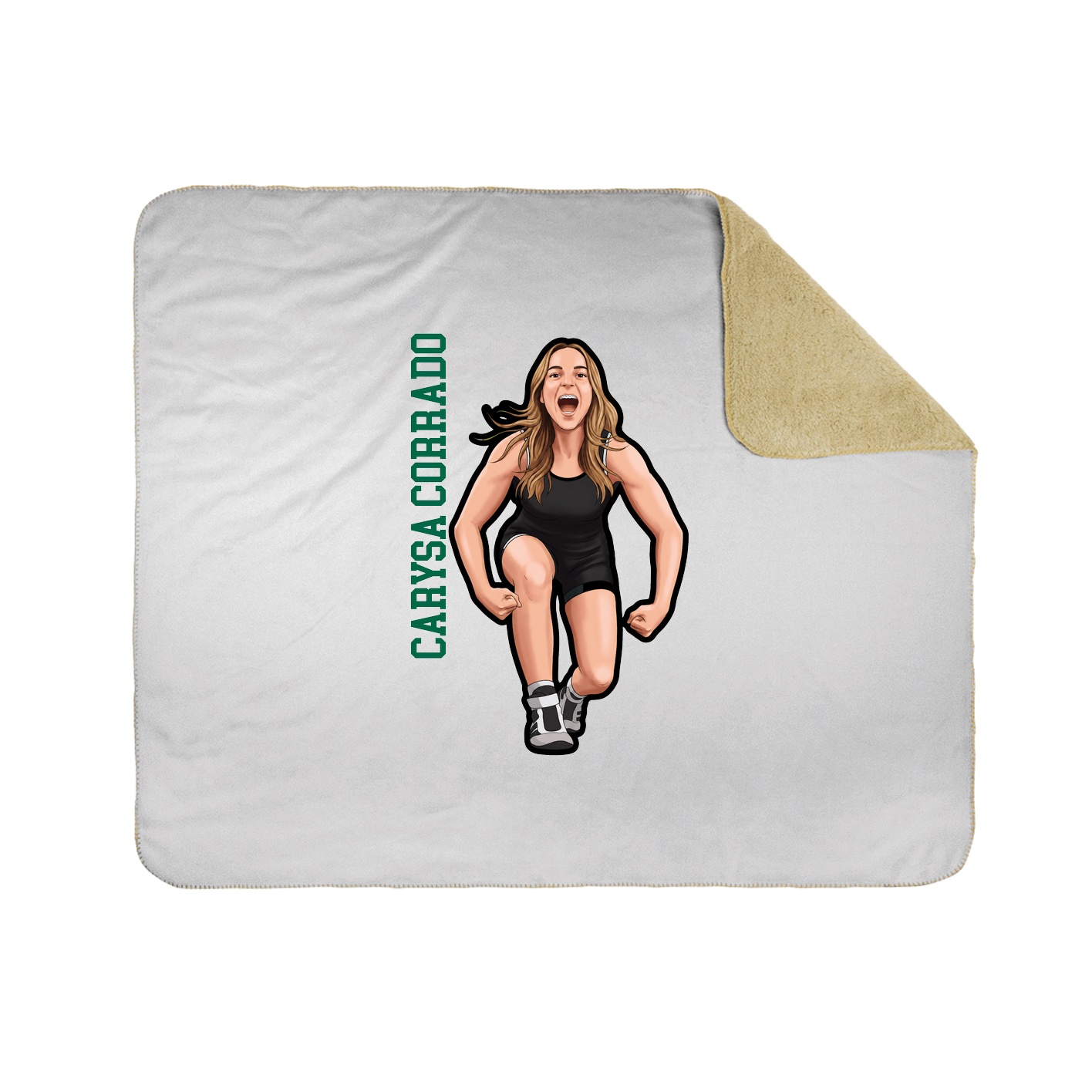 Throw Blanket — Name Vertical in White