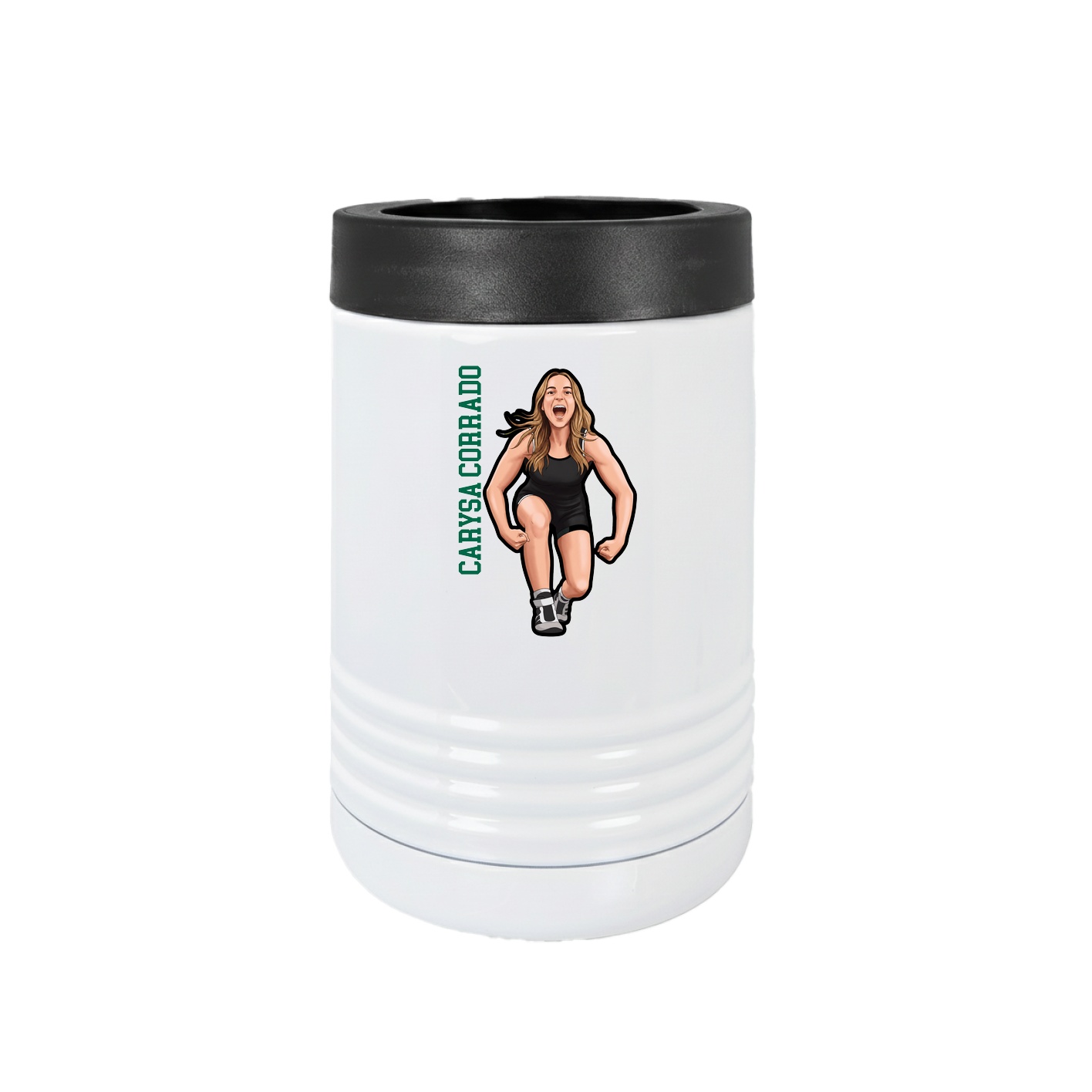 Beverage Holder — Name Vertical in White