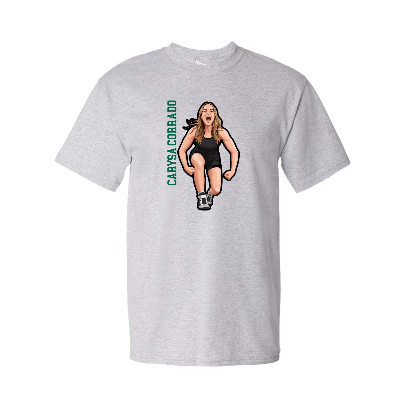 Tee — Name Vertical in Grey