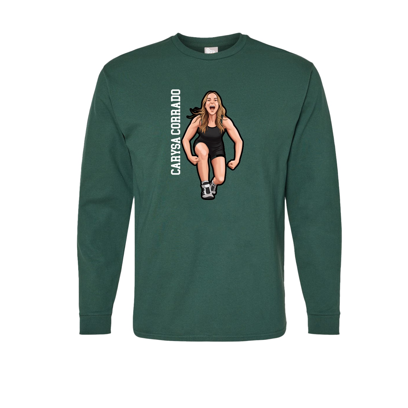 Long Sleeve Tee — Name Vertical in Green
