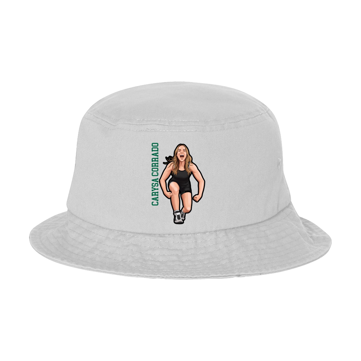 Bucket Cap — Name Vertical in White