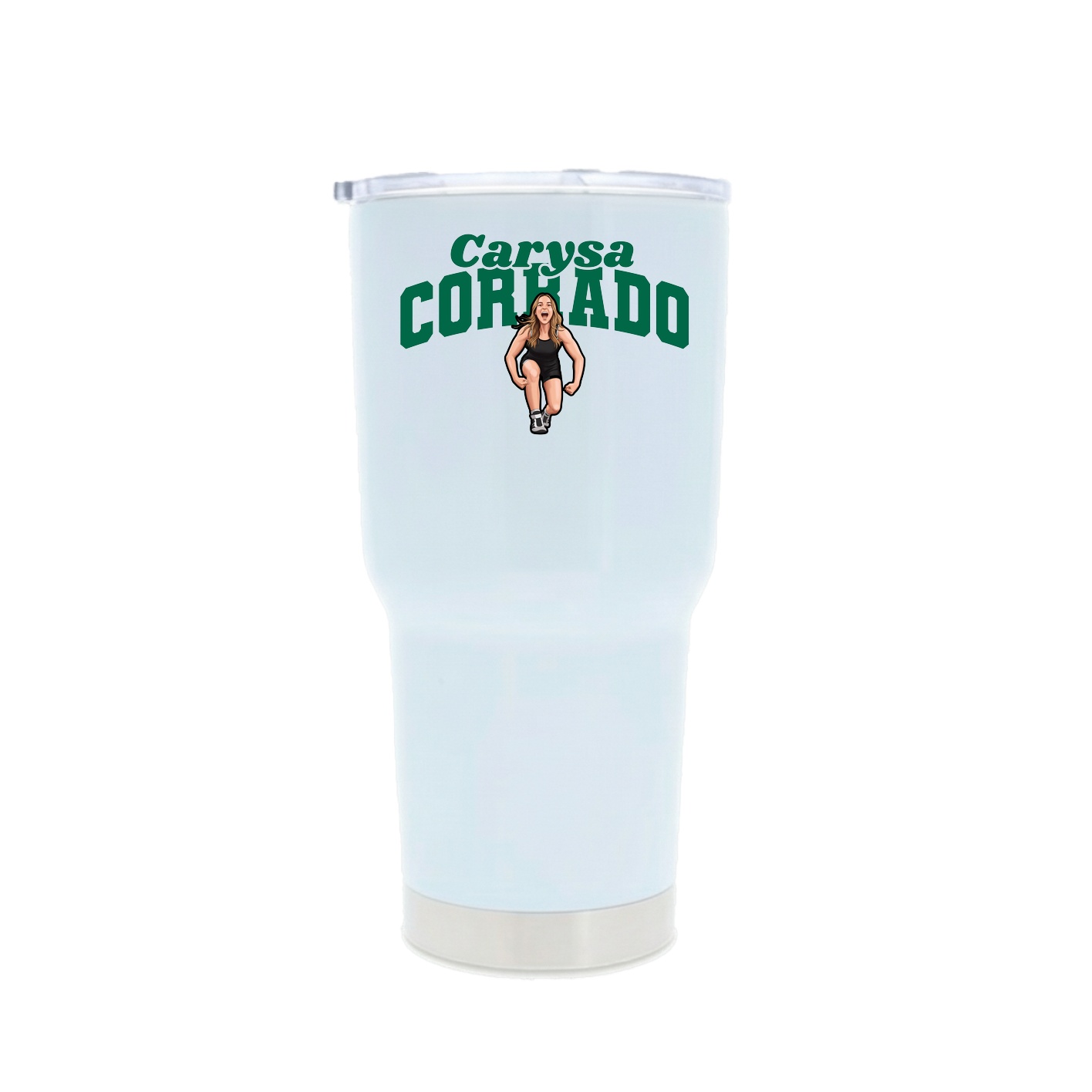 30oz Stainless Steel Tumbler — Signature Arch in White