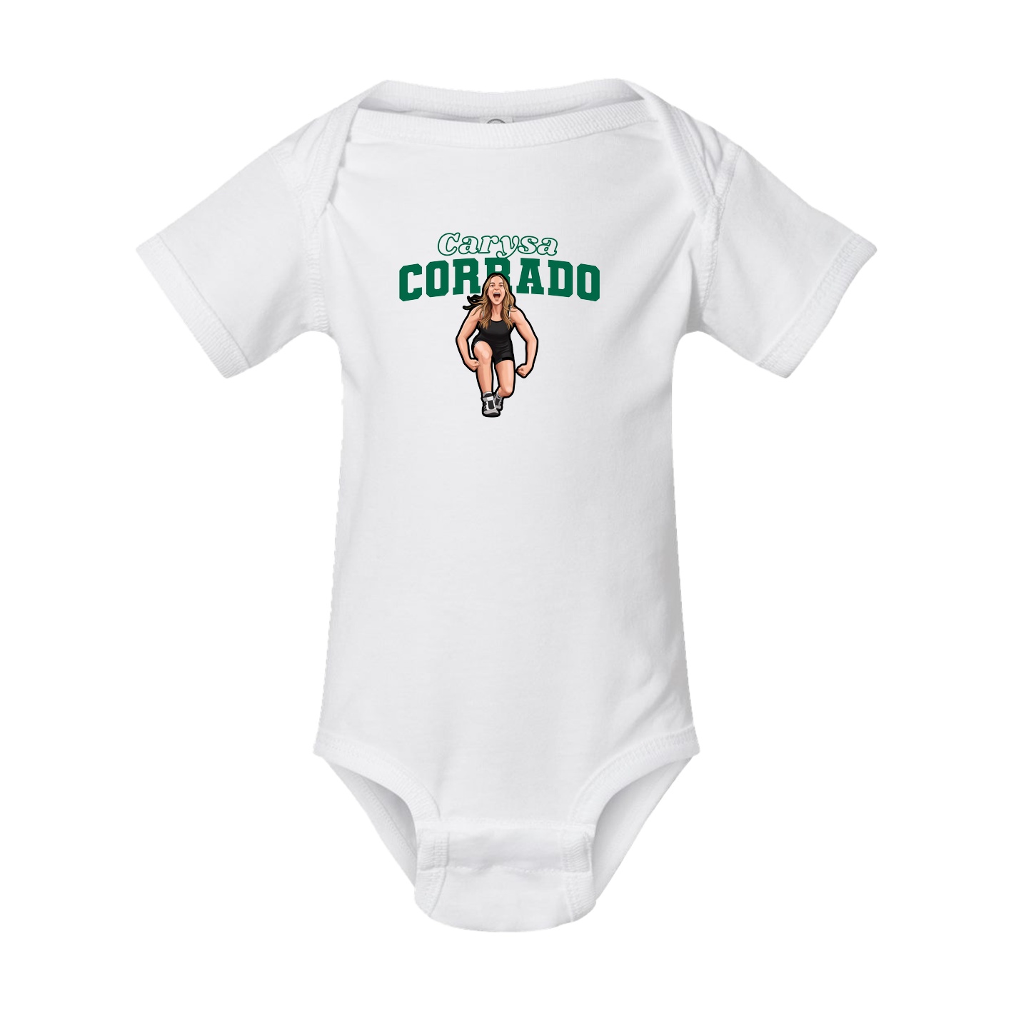 Baby Onesie — Name Arch in White