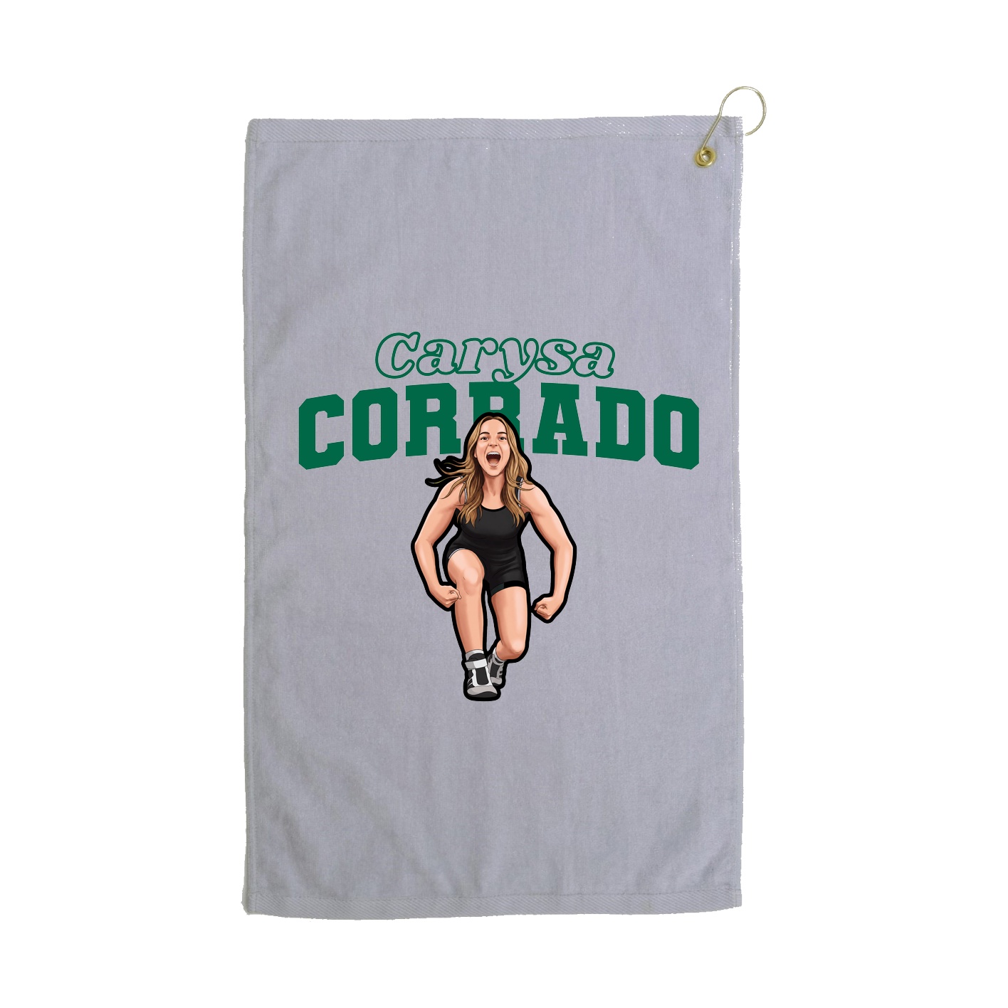 Golf Towel — Name Arch in Grey