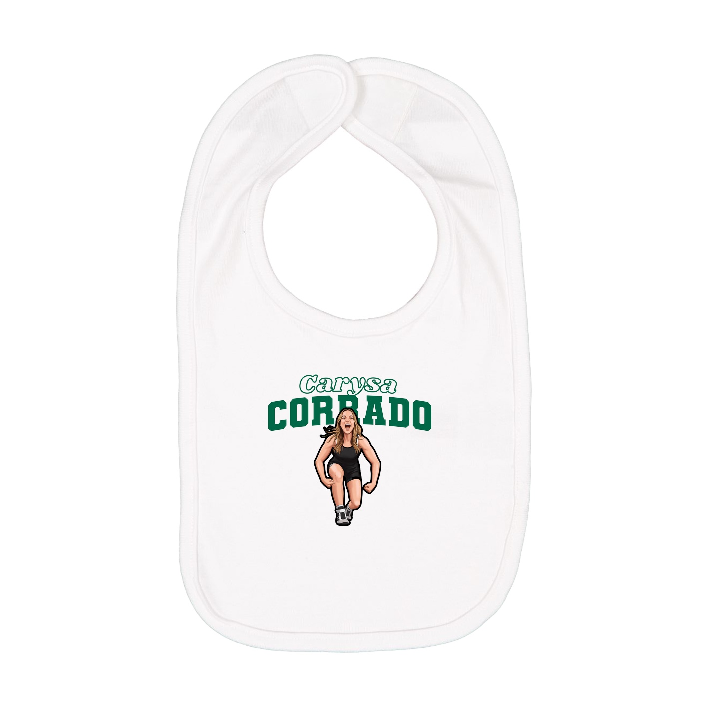 Infant Bib — Name Arch in White