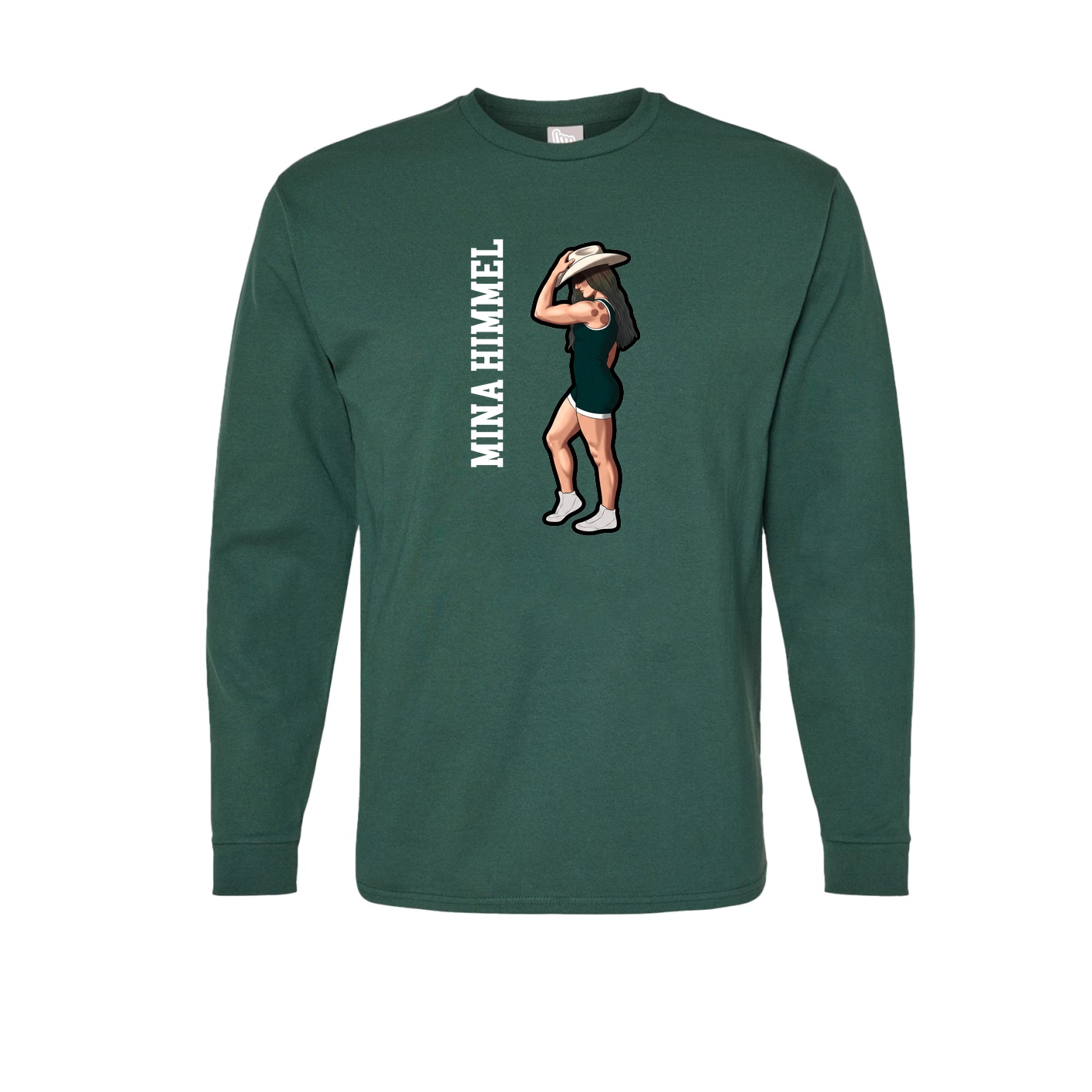 Long Sleeve Tee — Name Vertical in Green