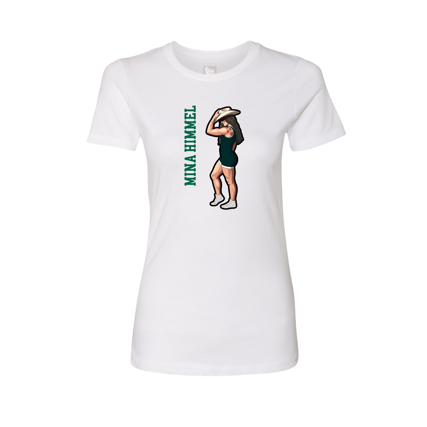 Fitted Women's Tee — Name Vertical in White