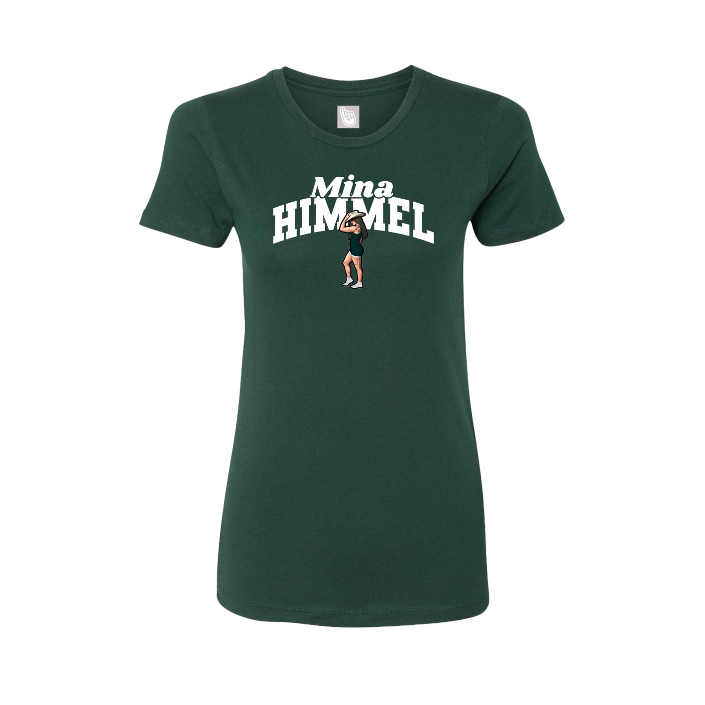 Fitted Women's Tee — Signature Arch in Green