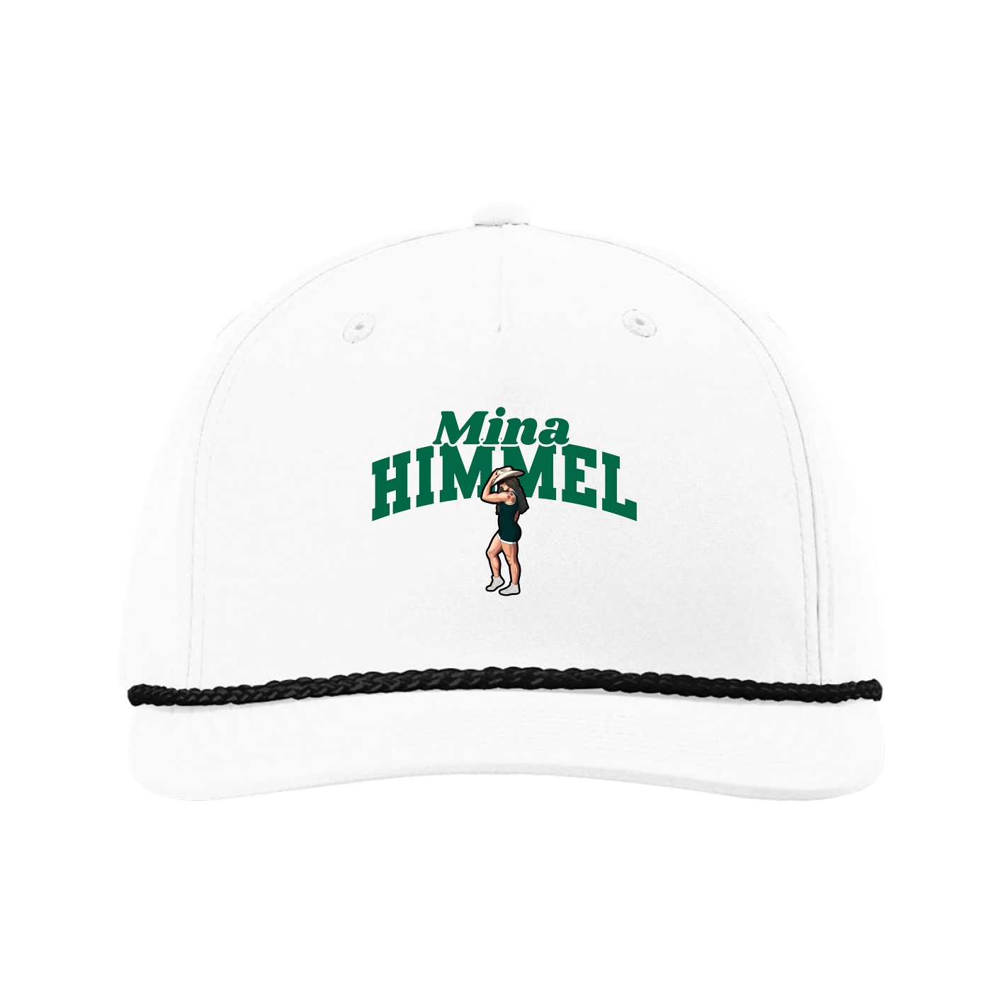 Five-Panel Classic Rope Cap — Signature Arch in White