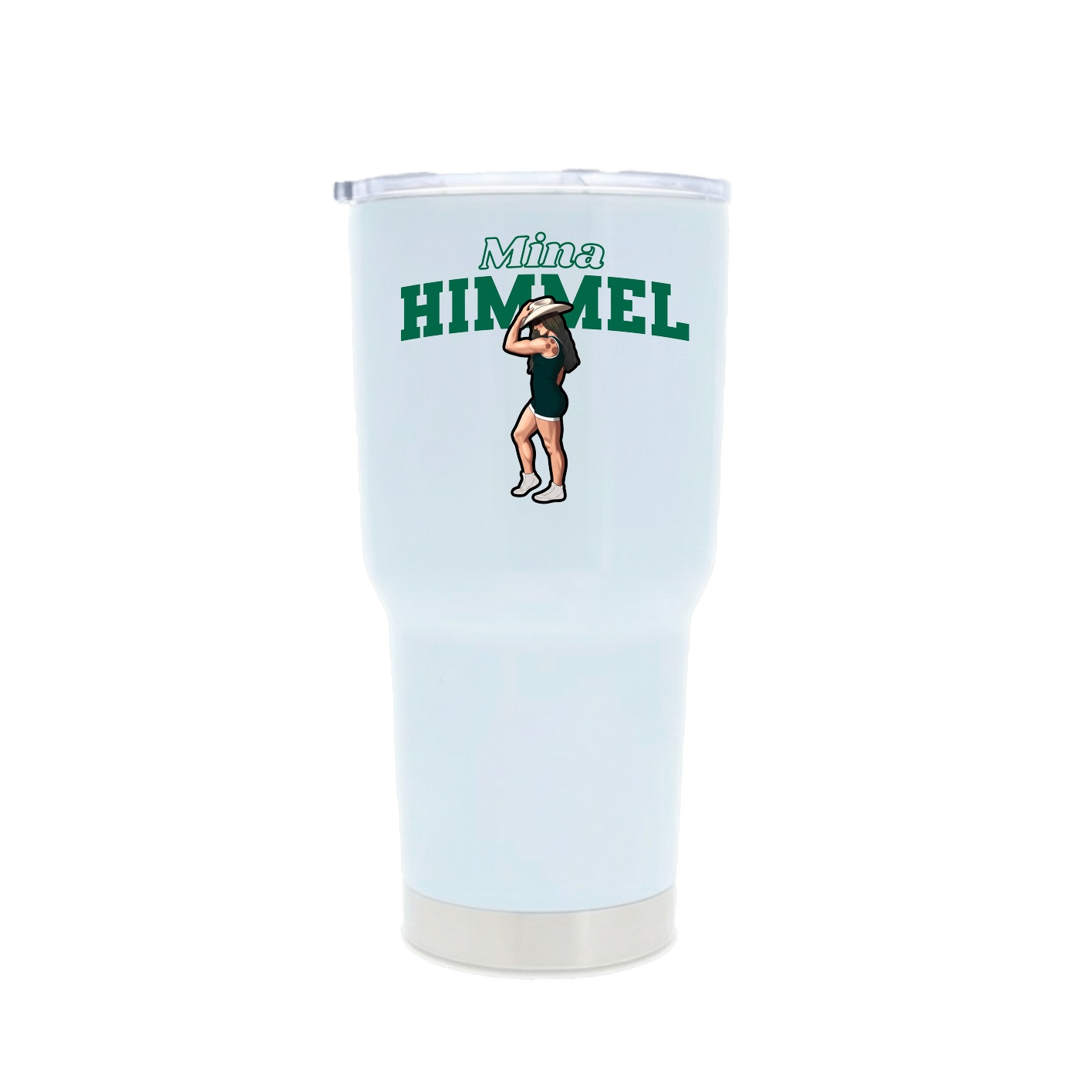 30oz Stainless Steel Tumbler — Name Arch in White