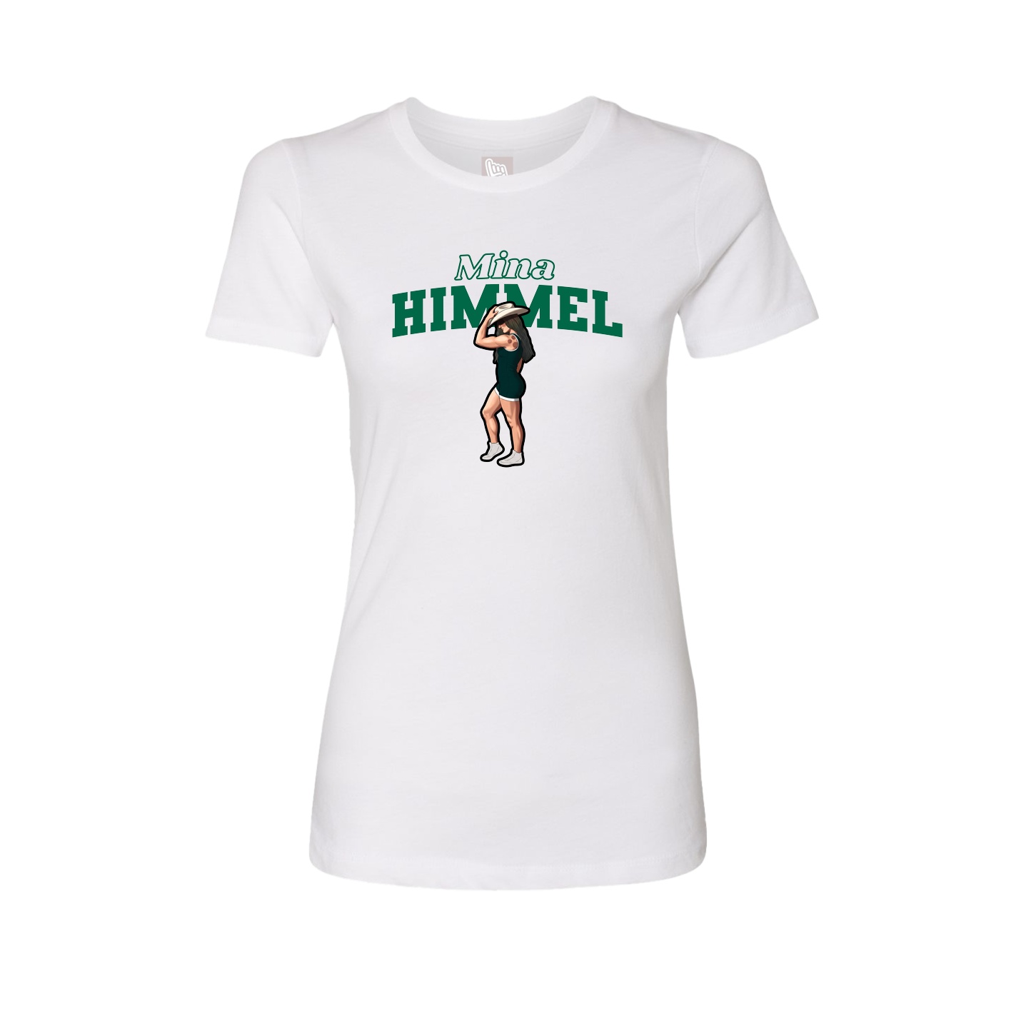 Fitted Women's Tee — Name Arch in White