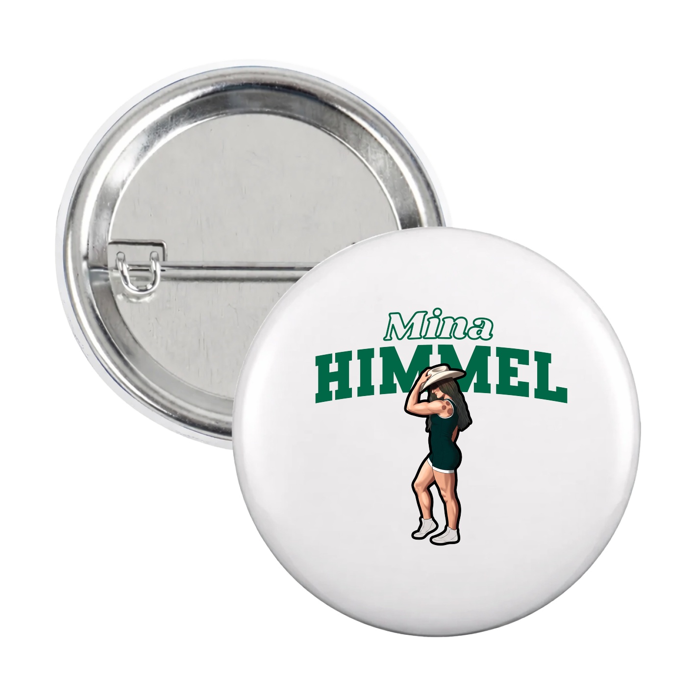 Game Day Button — Name Arch in White