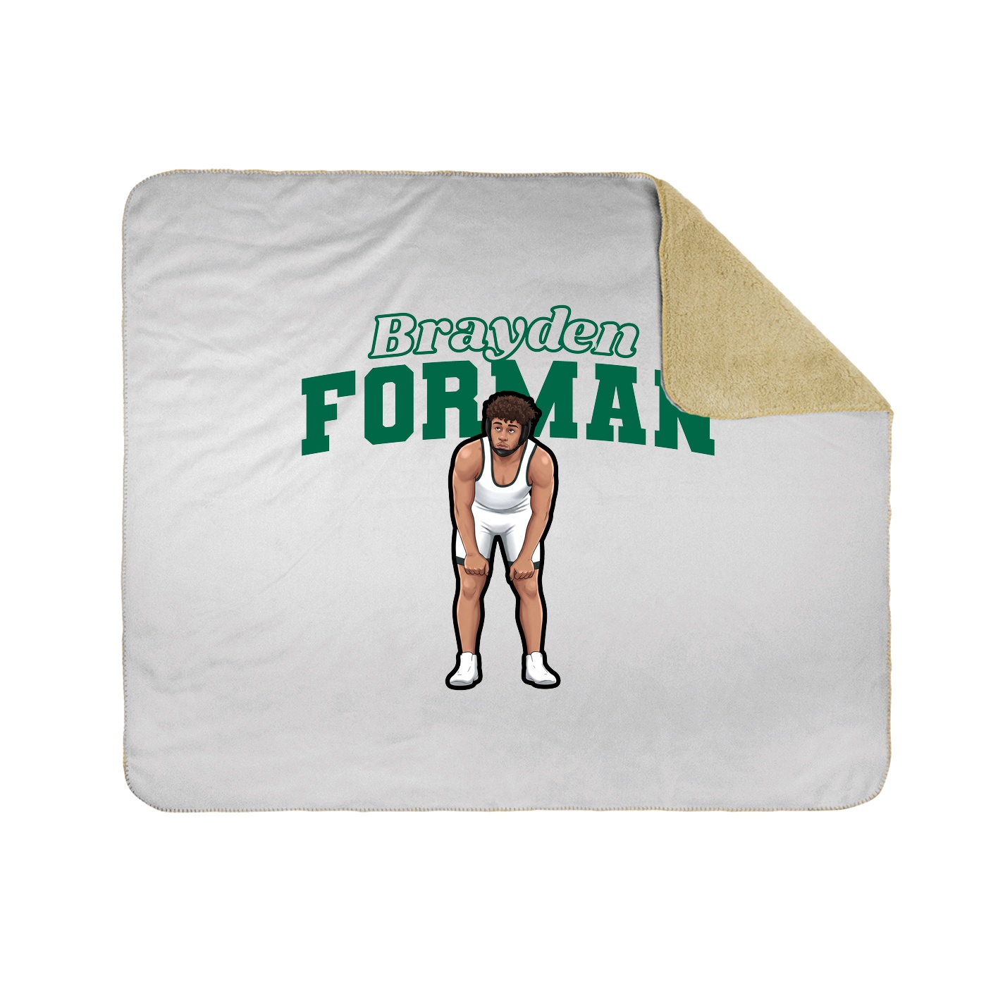 Throw Blanket — Name Arch in White