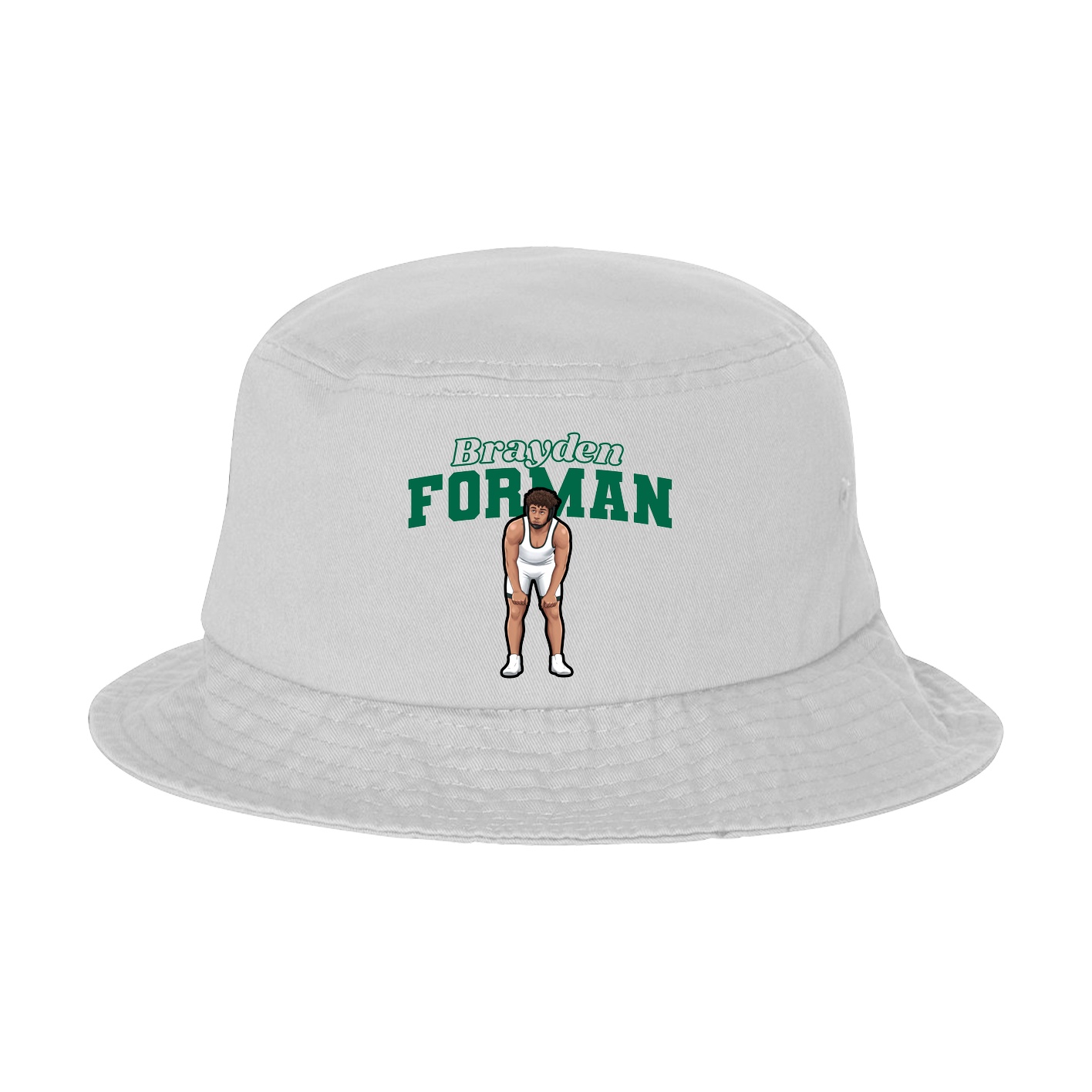 Bucket Cap — Name Arch in White