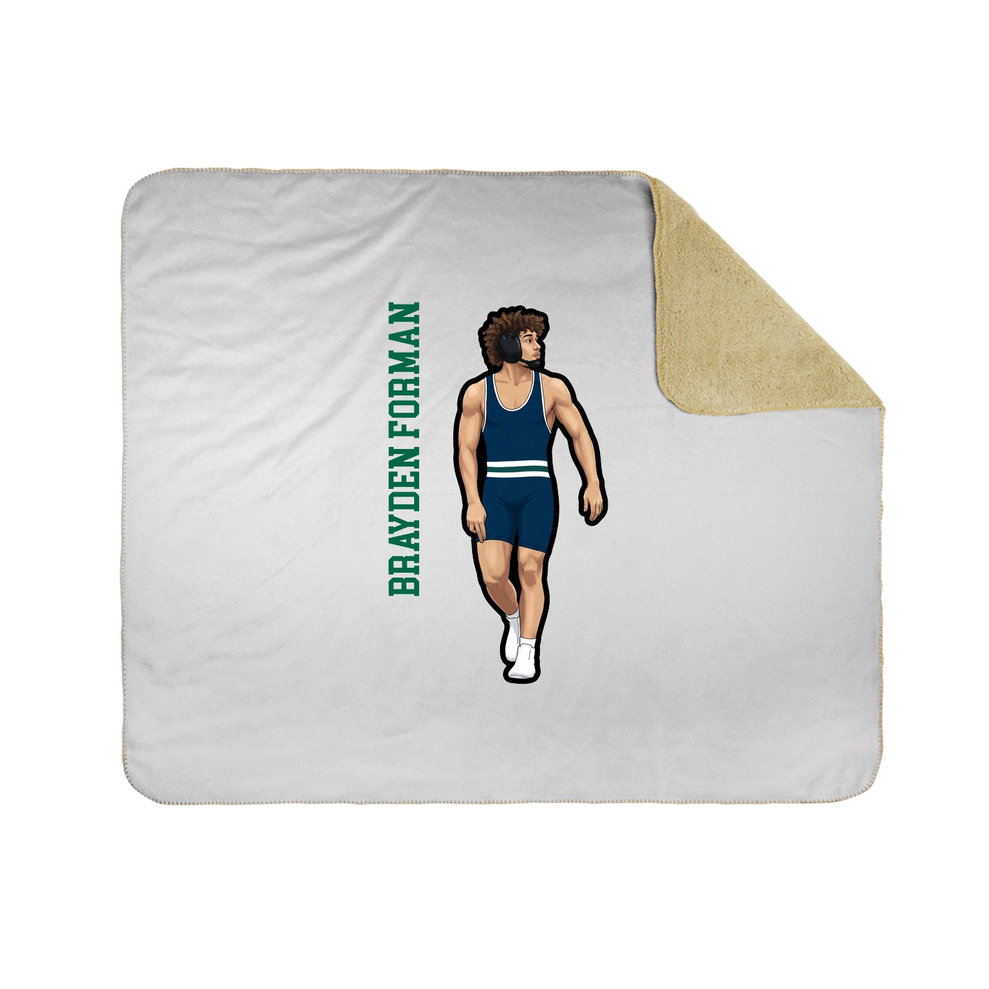 Throw Blanket — Name Vertical in White