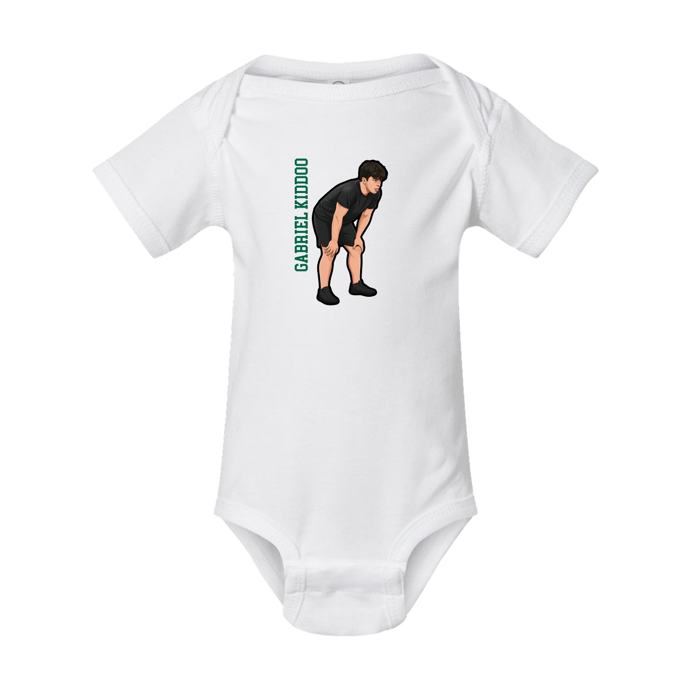 Baby Onesie — Name Vertical in White