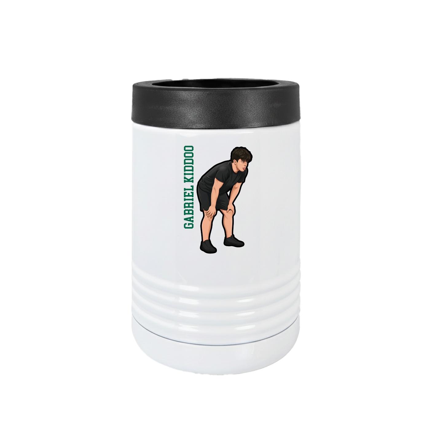 Beverage Holder — Name Vertical in White