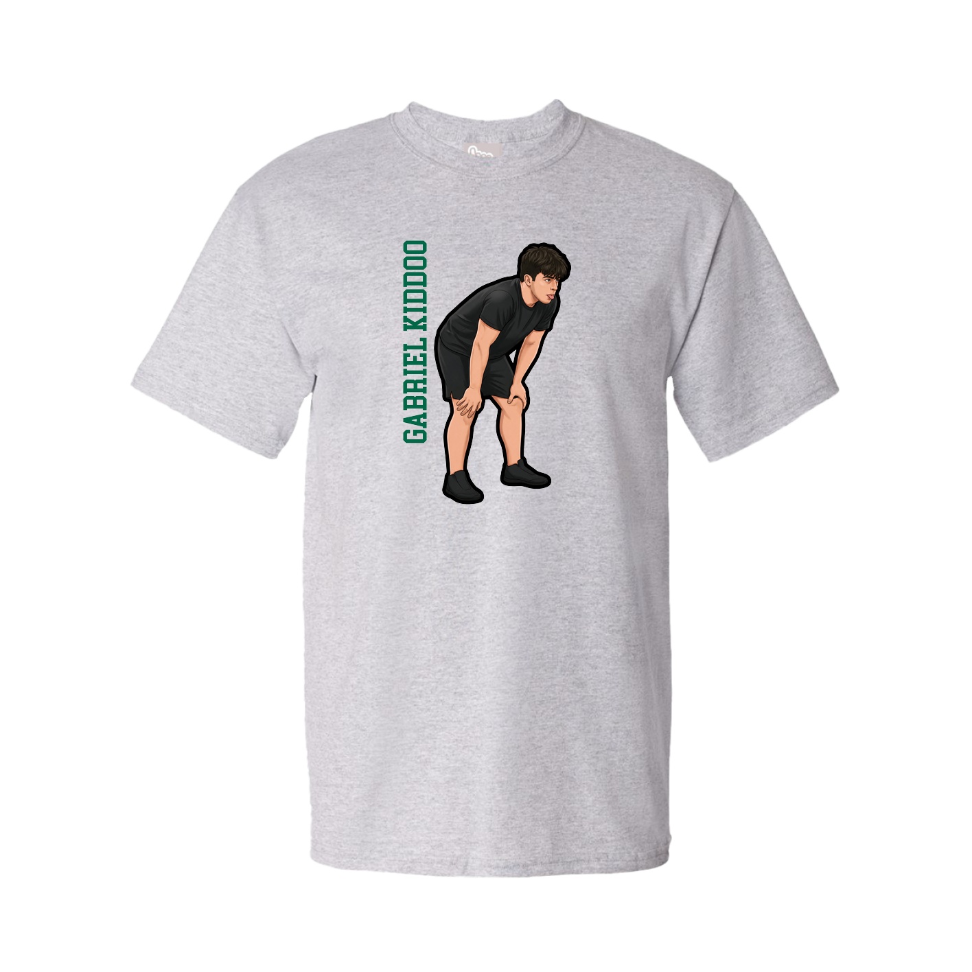 Youth Tee — Name Vertical in Grey
