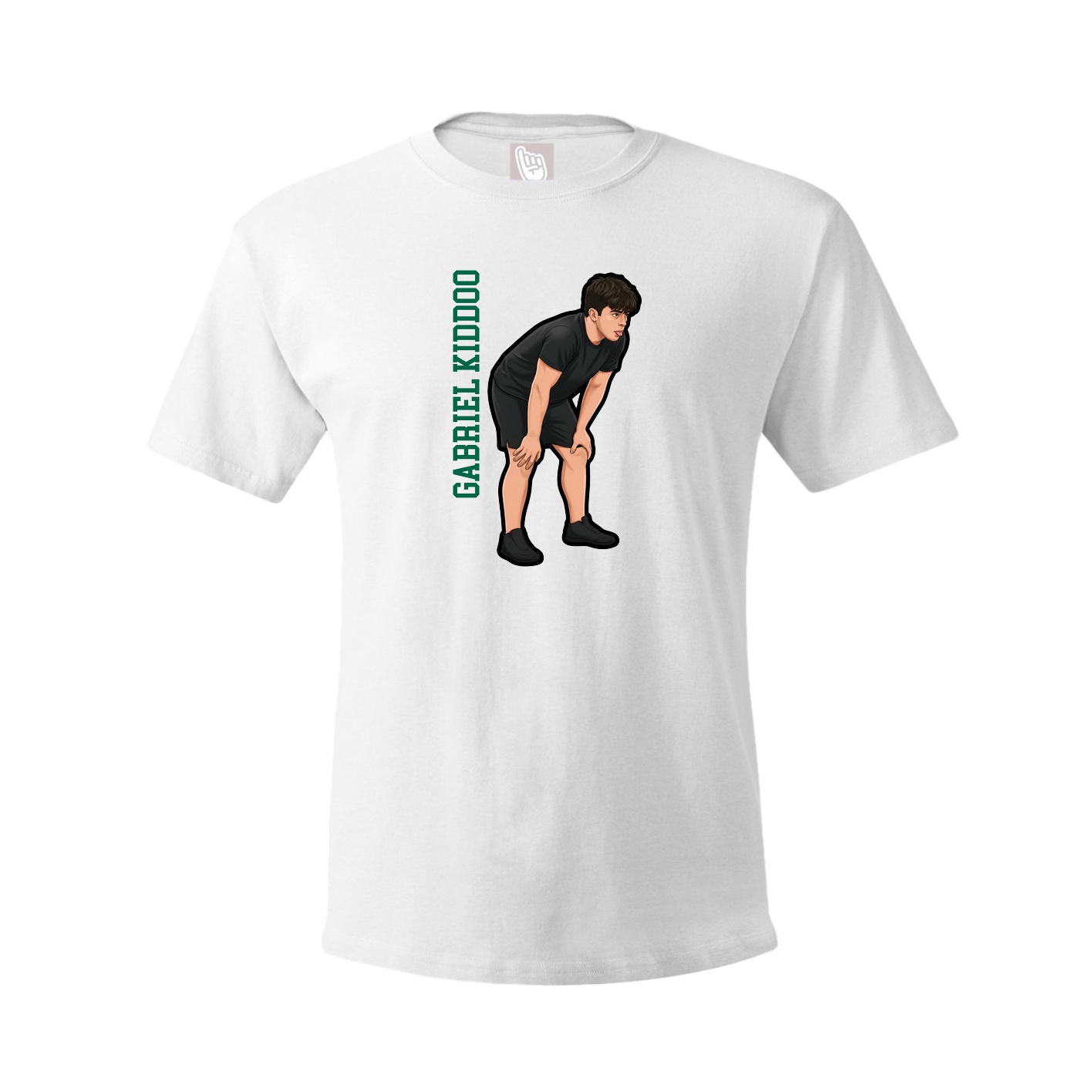 Youth Tee — Name Vertical in White