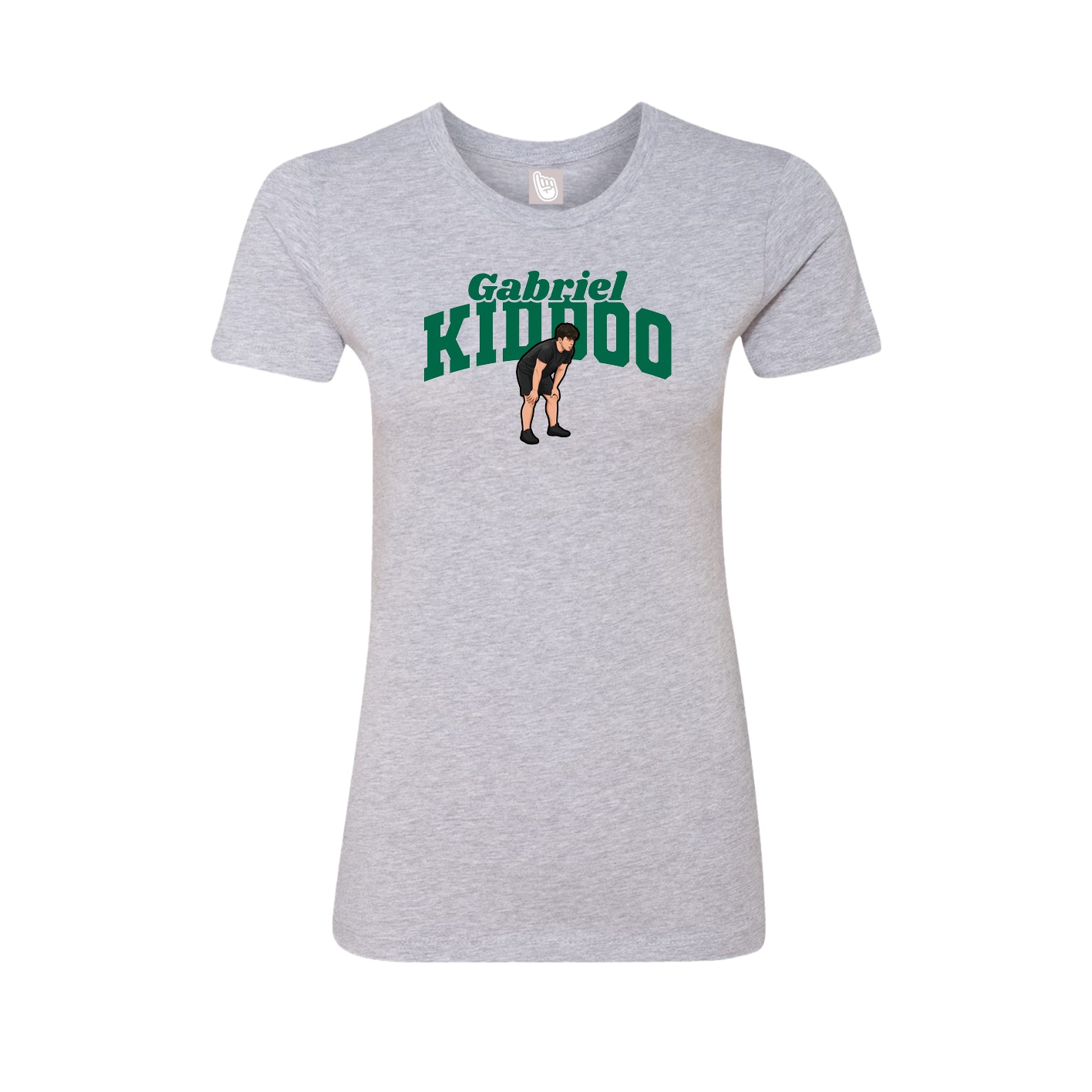 Fitted Women's Tee — Signature Arch in Grey