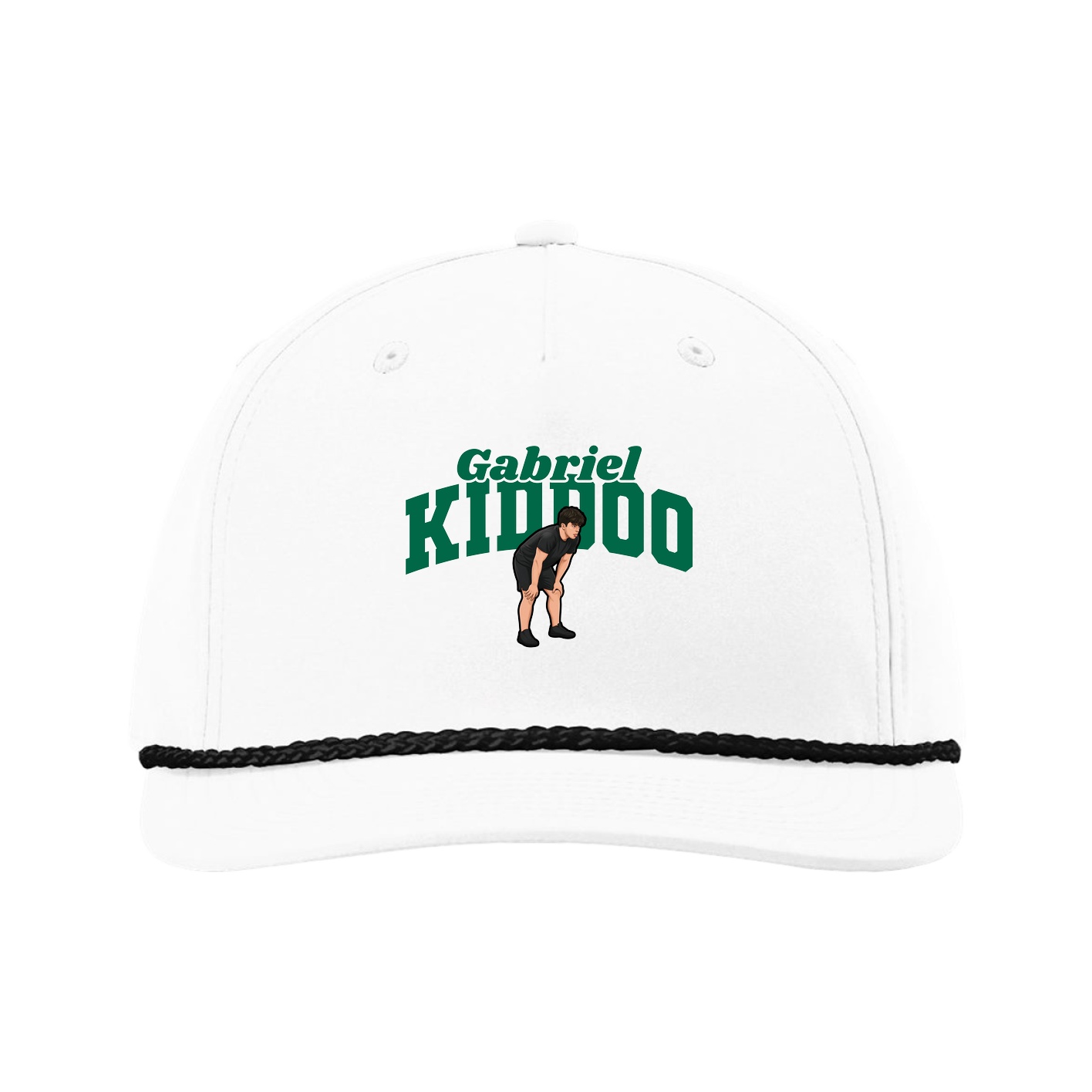 Five-Panel Classic Rope Cap — Signature Arch in White