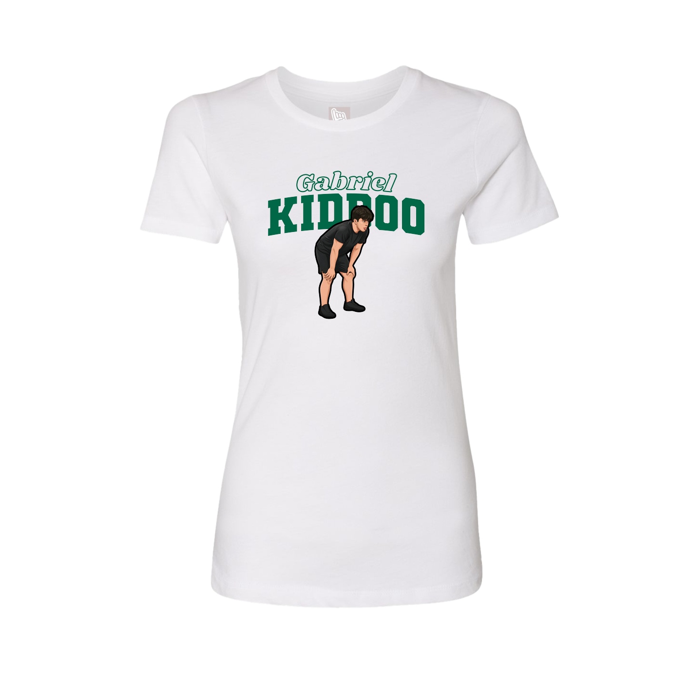 Fitted Women's Tee — Name Arch in White