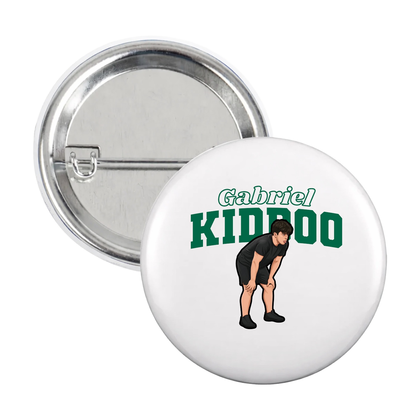 Game Day Button — Name Arch in White