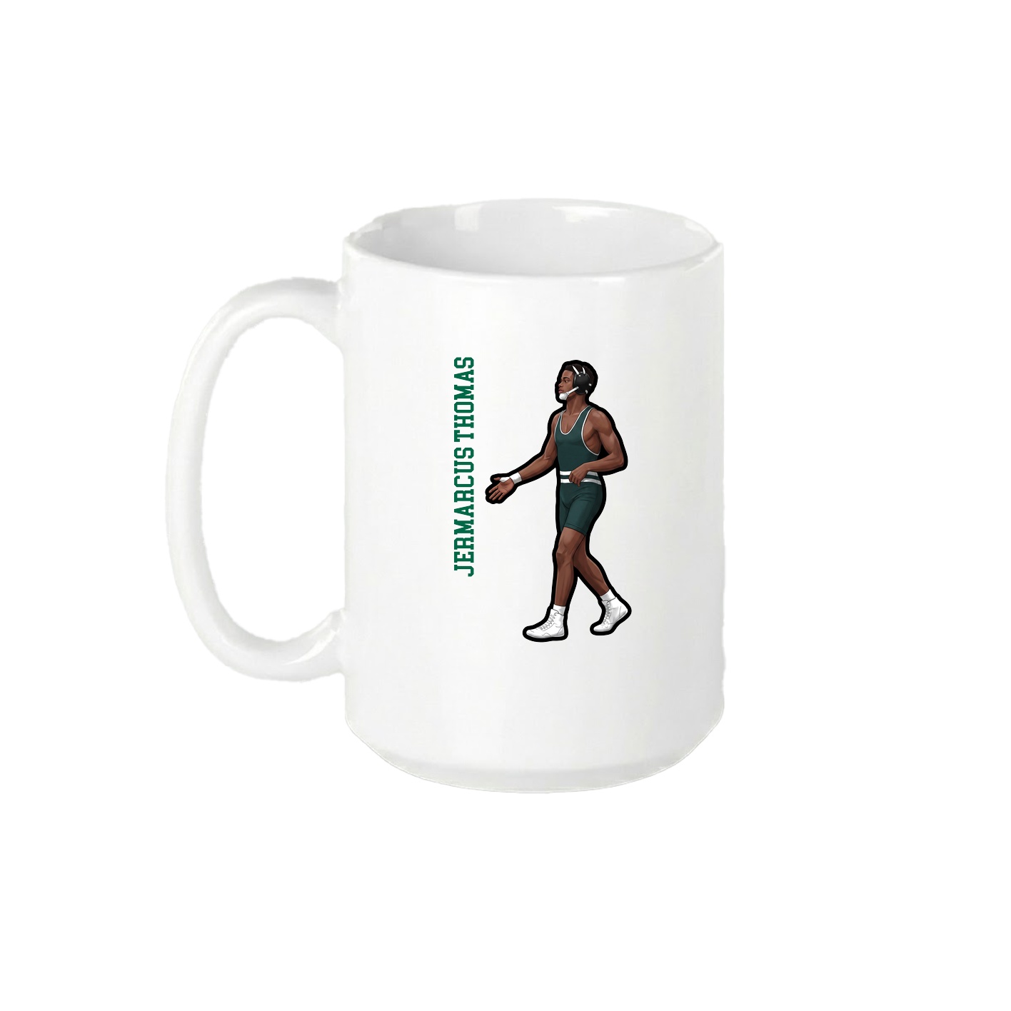 15oz Coffee Mug — Name Vertical in White
