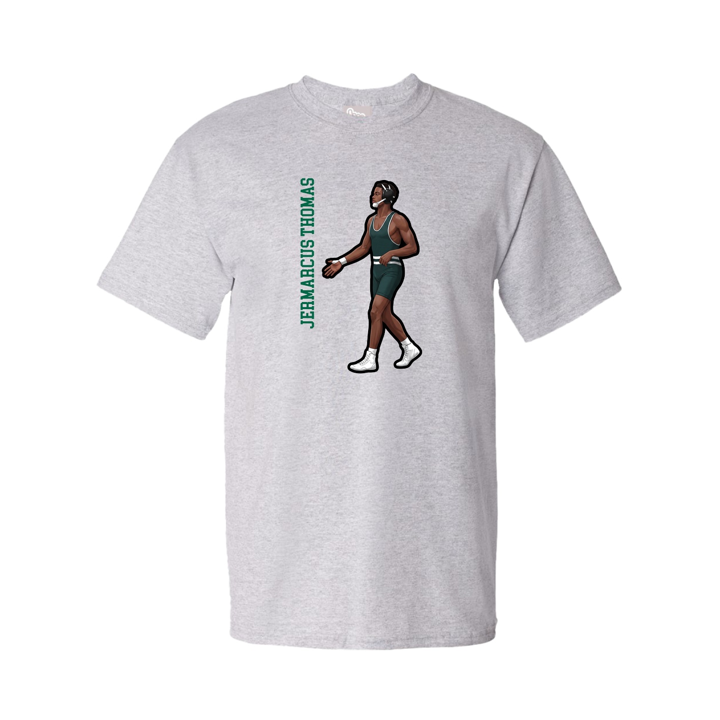 Tee — Name Vertical in Grey